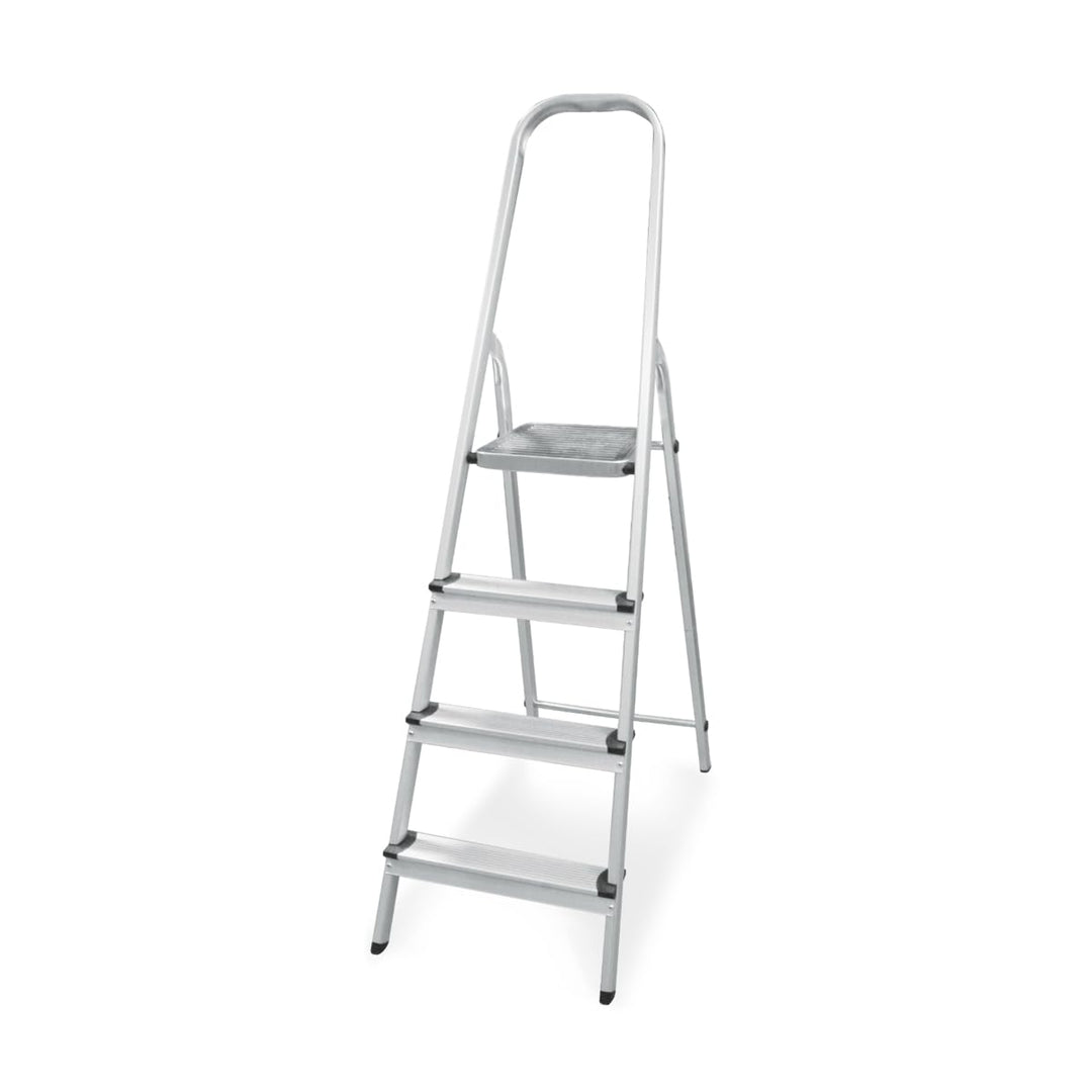 Amig - Klappbare Leiter mit 4 Stufen - Hergestellt aus Aluminium - Masse der kleinen Stufen: 28 cm x