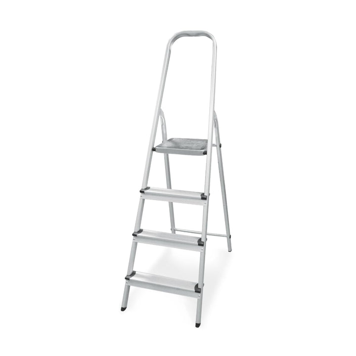 Amig - Klappbare Leiter mit 4 Stufen - Hergestellt aus Aluminium - Masse der kleinen Stufen: 28 cm x