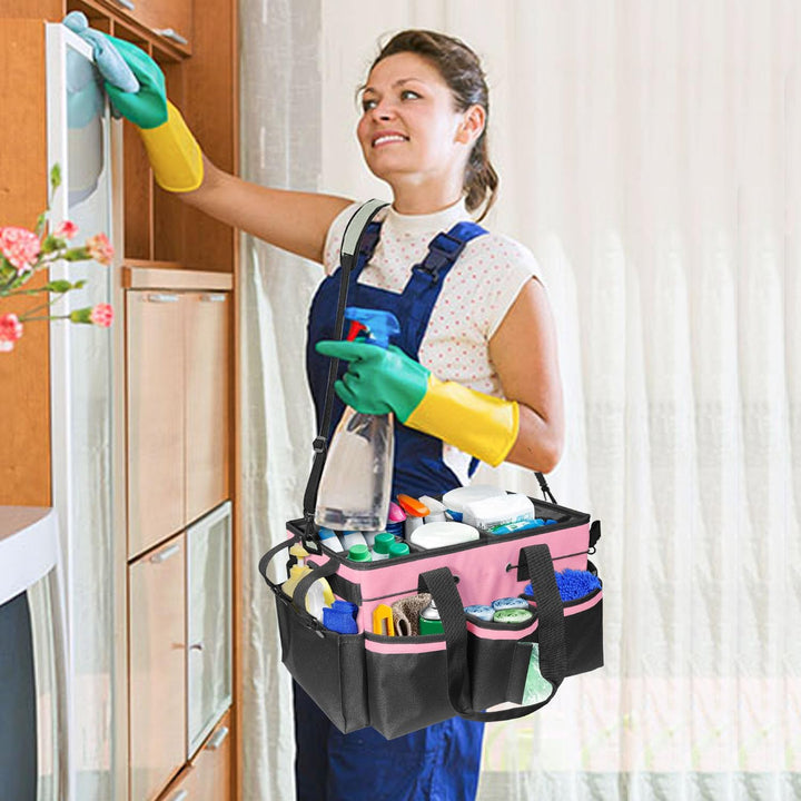 Tragbare Putzmittel Organizer, Grosse Cleaning Caddy Putztasche mit Griff Schulterriemen, Putzset Ha