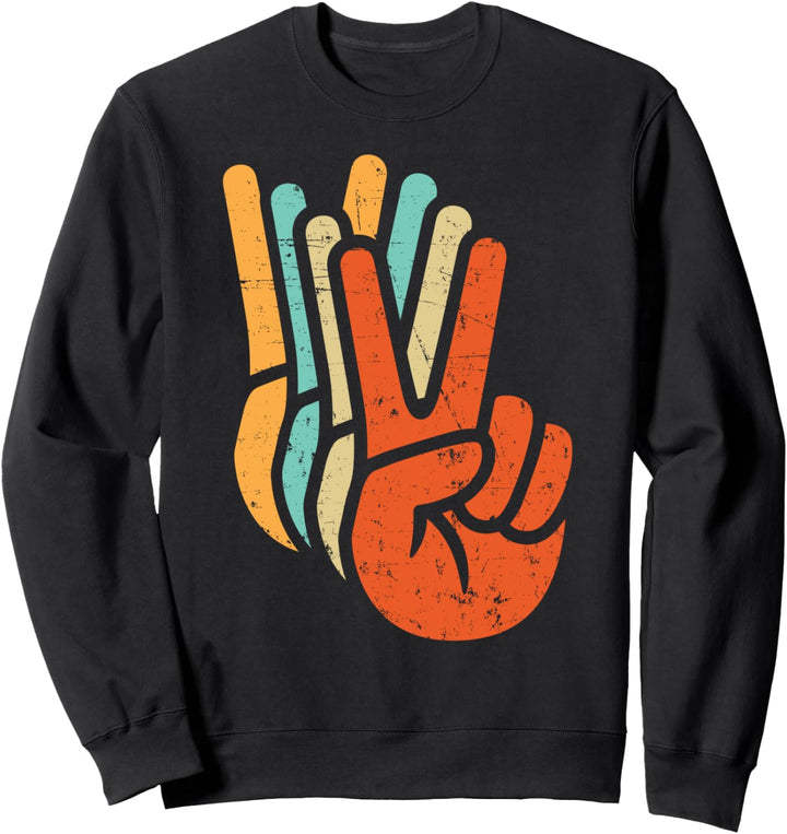 Retro Vintage Friedenszeichen Hand Sweatshirt