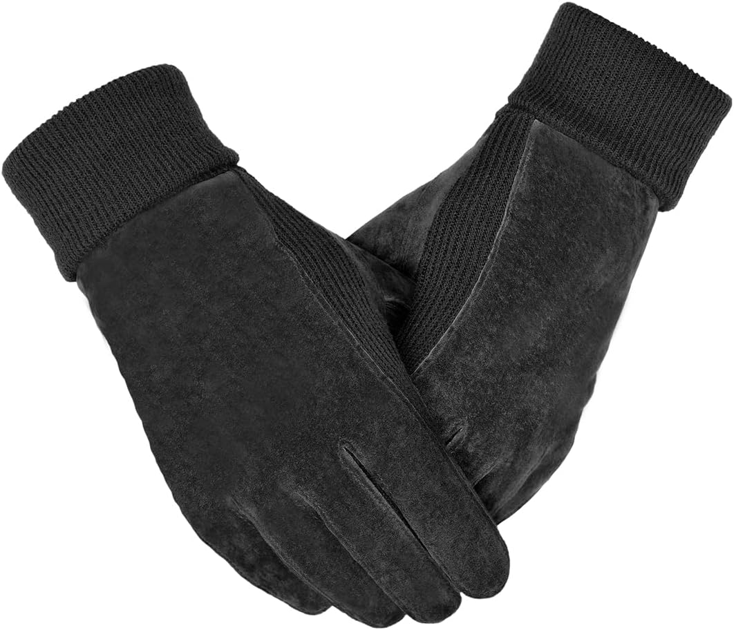 Harssidanzar Damen Winter Wildleder Handschuhe Thermal Wolle Fleece gefüttert Outdoor Wärme SL024EU