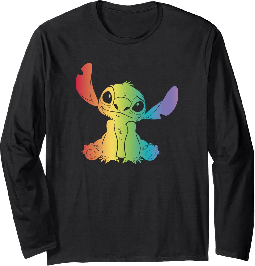 Disney Lilo & Stitch Rainbow Stitch Fill Pride Langarmshirt