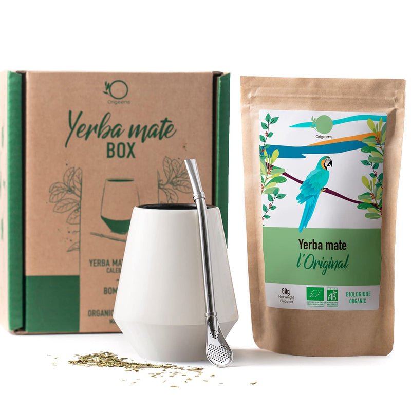 Origeens Mate Tee Set mit Mate Becher, Bombilla, und Bio Yerba Mate Tee | Design Mate Tee Becher aus