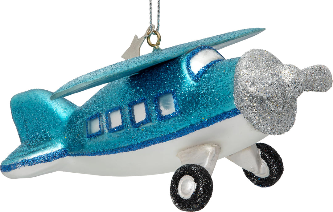 SIKORA Flugzeug besondere Weihnachtskugel Glas Christbaumschmuck Deko Figur Weihnachten Anhänger Orn