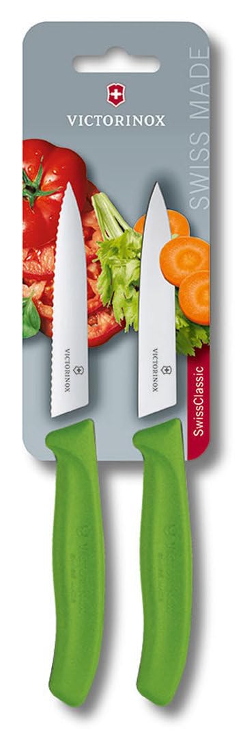 Victorinox Swiss Classic, Tomaten- und Gemüsemesser-Set, 2teilig, Extra Scharfe Klinge, Kunststoffgr