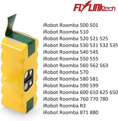 FLYLINKTECH Akku für iRobot Roomba,14.4V Ersatzakku für Roomba,4500mAh NI-MH Akku für iRobot Roomba