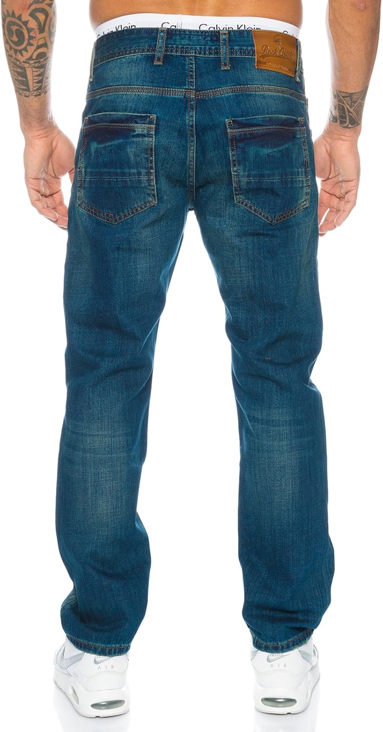Rock Creek Herren Jeans Hose Denim Stretch Regular Fit Jeanshose Stonewashed W29-W44 42W / 38L Rc-21