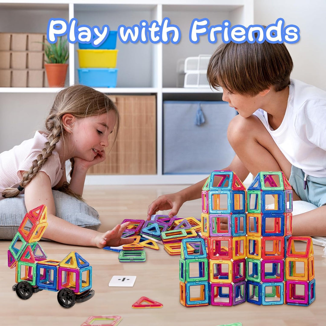 aaczly Magnetische Bausteine 74 Teile Magnet Spielzeug Kinder Montessori Spielzeug Magnetbausteine f