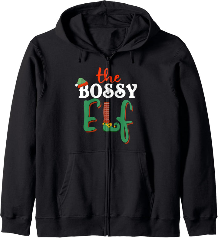 Best Bossy Elf Christmas Family Matching Group Pajama Funny Kapuzenjacke