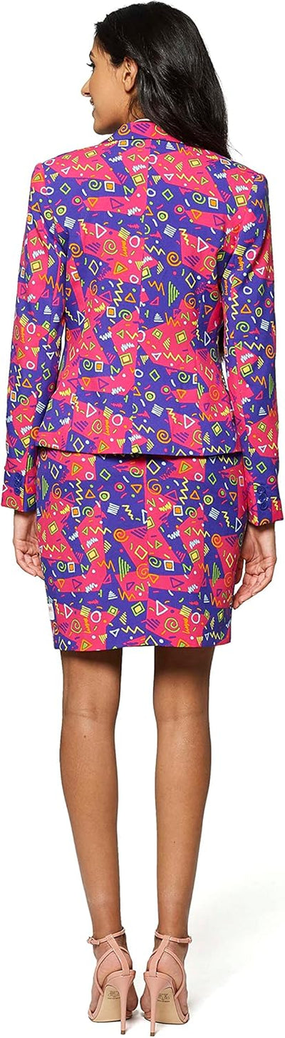 OppoSuits - Verrückter Anzug mit lustigen Prints für Damen - Komplettes Set: Jacke und Rock 42-46 Th