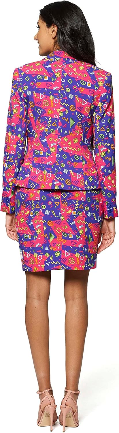 OppoSuits - Verrückter Anzug mit lustigen Prints für Damen - Komplettes Set: Jacke und Rock 42-46 Th