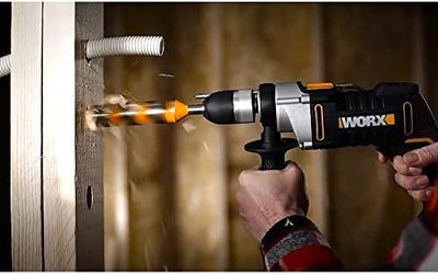 WORX WX328 Schlagbohrmaschine 800W - exaktes Bohren in Holz, Beton & Stahl - einfacher Werkzeugwechs