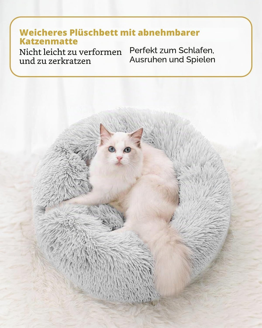 Odoland Katzentunnel grosse Katzenspielzeug mit Plüsch Katze Bett, Multifunktionales Faltbar Katzen