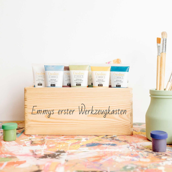 Creative Deco Personalisiert Geschenke Wunschtext Holzkiste ohne Deckel | Dein Eigener Beliebig Text