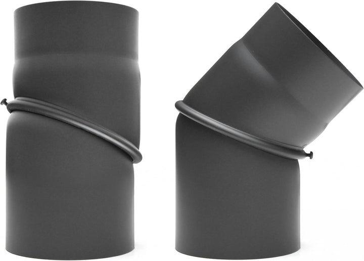 raik SH133-150-gg Rauchrohrbogen/Ofenrohr 150mm - 0° - 45° ohne Reinigungsöffnung gussgrau