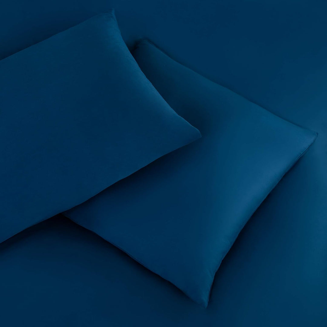 AYSW Baumwolle Bettwäsche 200x220 cm Denimblau 3er Set 1 Bettbezug mit 2 Kopfkissenbezug 80x80 cm