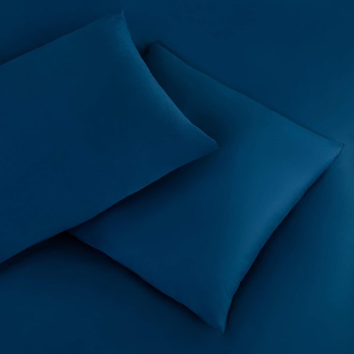 AYSW Baumwolle Bettwäsche 200x220 cm Denimblau 3er Set 1 Bettbezug mit 2 Kopfkissenbezug 80x80 cm