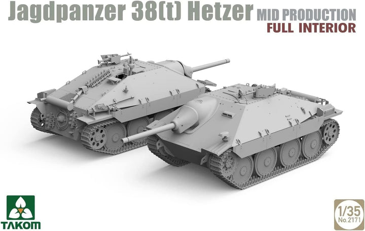 TAKOM 2171 Jagdpanzer 38(t) Hetzer MID mit Full Interior Massstab 1:35 Modellbau