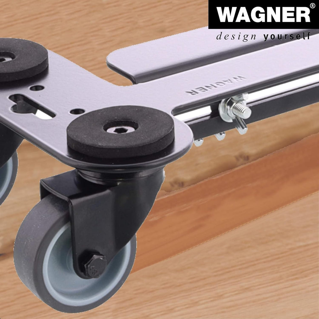 WAGNER Transportroller Transporthilfe I Industriestahl beschichtet 35-50 x 16,5 x 9 cm, Tragkraft 25