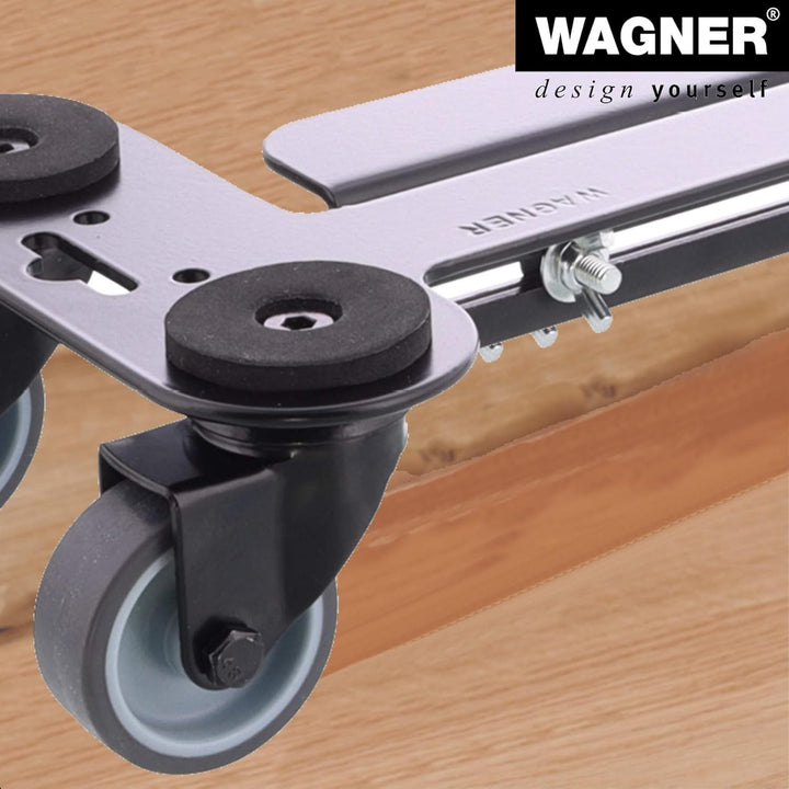 WAGNER Transportroller Transporthilfe I Industriestahl beschichtet 35-50 x 16,5 x 9 cm, Tragkraft 25
