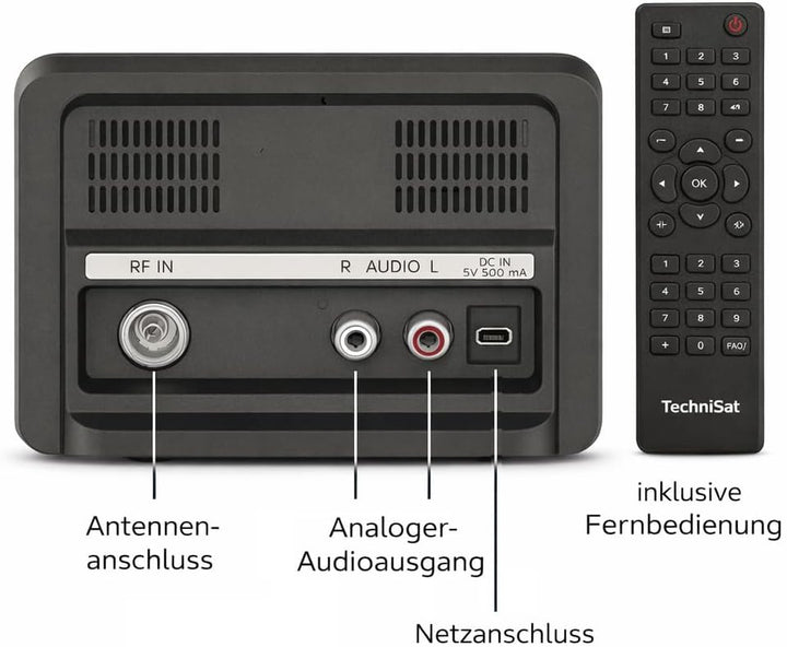 TechniSat DIGITRADIO 10 C - DAB+ Digitalradio Adapter (Farb-Display, Bluetooth, Fernbedienung, Wecke