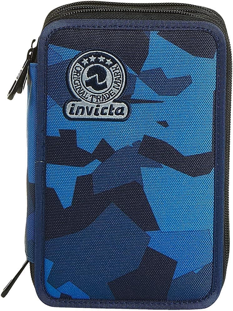 Invicta Federmäppchen, Mäppchen, mehrfarbig, Federtasche für Schreibwaren, Etui mit Stiften, Kugelsc