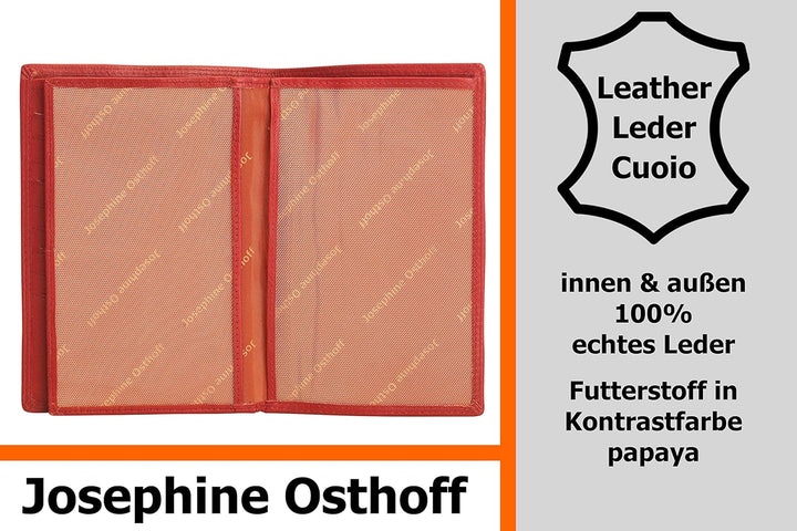 Josephine Osthoff Brieftasche Herren Leder Ausweisetui Reisepasshülle Hochformat Ausweishülle Damen