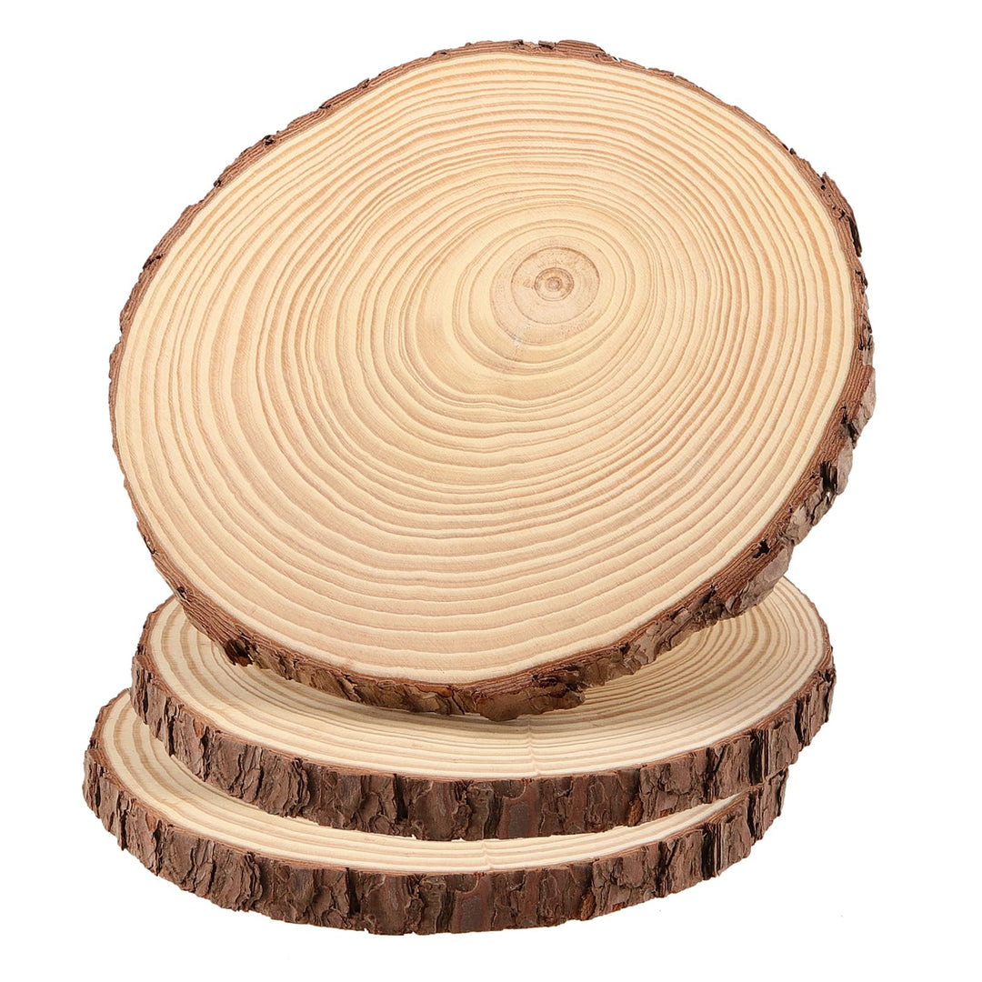 3 Stücke 23-25cm Unvollendete Holzkreise Gross Natur Holzscheiben zum Basteln, Runde Baumscheiben mi