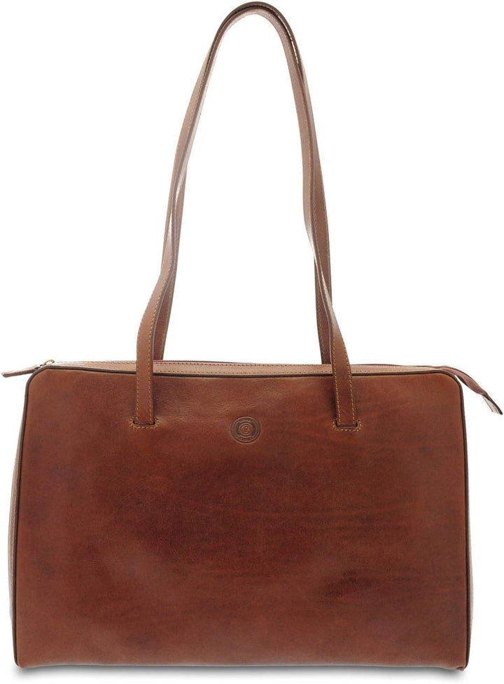 GIUDI ® - Damenhandtasche aus Rindsleder, klassisch, Schultertasche, Umhängetasche, Made in Italy, E