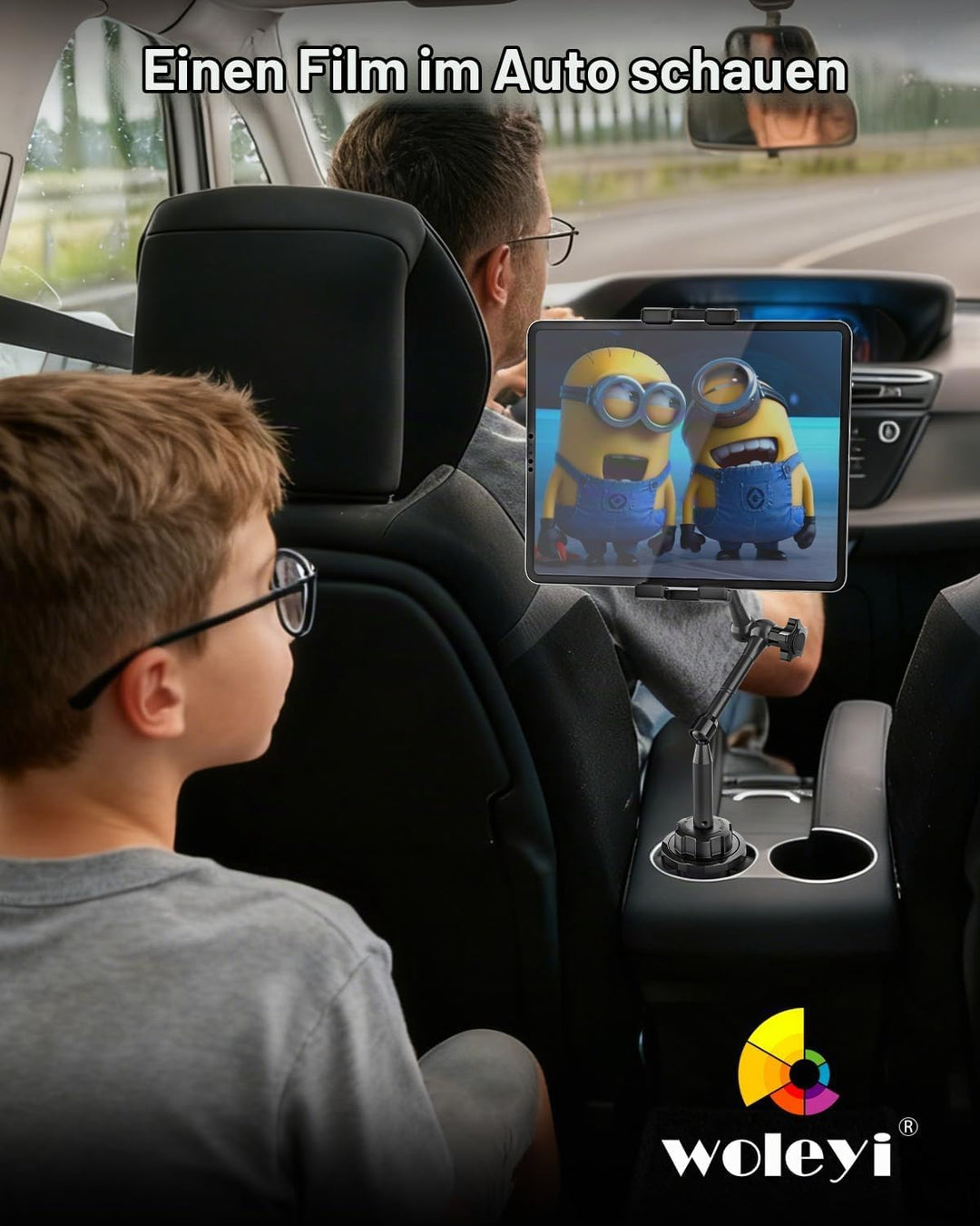Flexibel Tablet Halterung Getränkehalter Auto [Aluminium Verstellbarer Magic Arm] KFZ LWK Wohnmobil