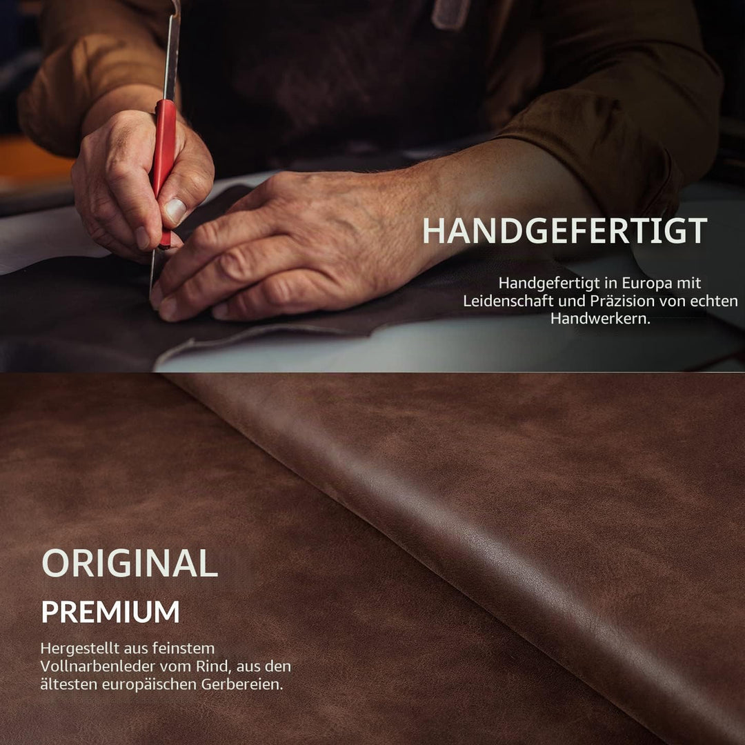 SURAZO Handyhülle für Apple iPhone 15 Pro Max Hülle Leder – Klappbar Echtleder Schutzhülle [ Magnet,