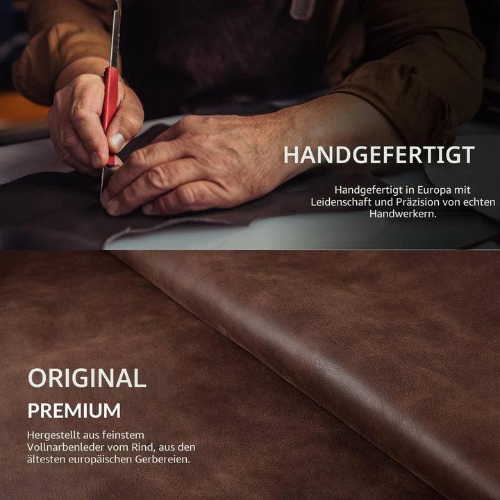 SURAZO Handyhülle für Apple iPhone 15 Pro Max Hülle Leder – Klappbar Echtleder Schutzhülle [ Magnet,