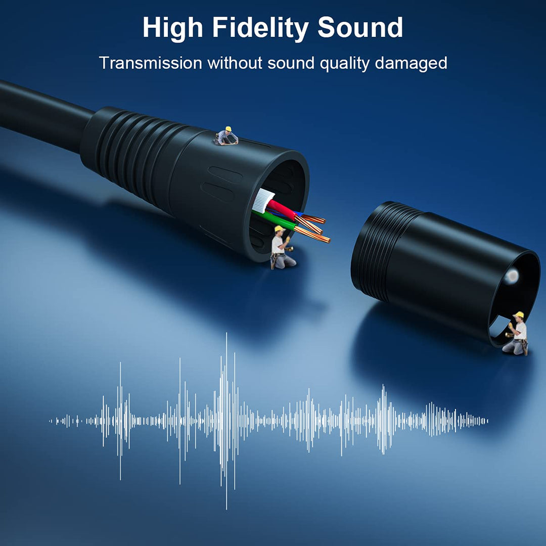 3M XLR Cable, 2 Pack 10ft Balanced Microphone XLR Male to Female Extension Cable Jack Extender Cord