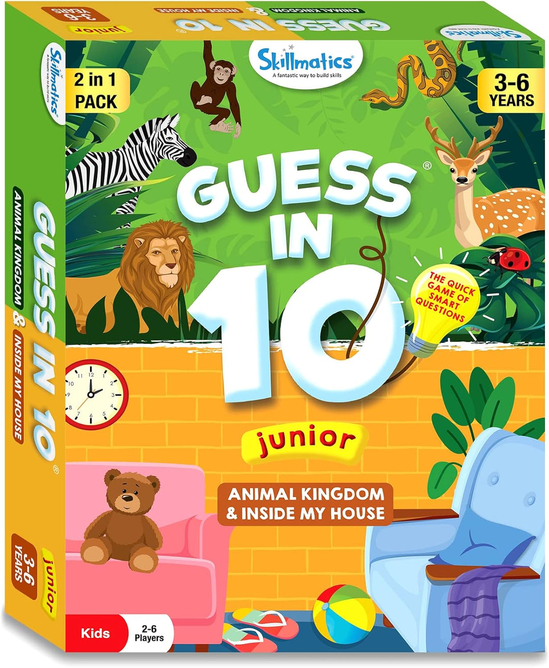 Skillmatics Kartenspiel: Guess in 10 Junior Animals & Inside My House Combo | Geschenke, super lusti
