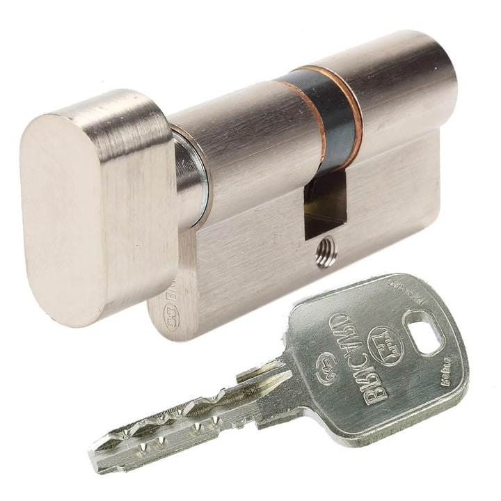 BRICARD 18005-Zylinder Serial XP 30 + 30 vernickelt mit Knopf 60 = 30+30 Acier Nickelé, mit Knopf 60