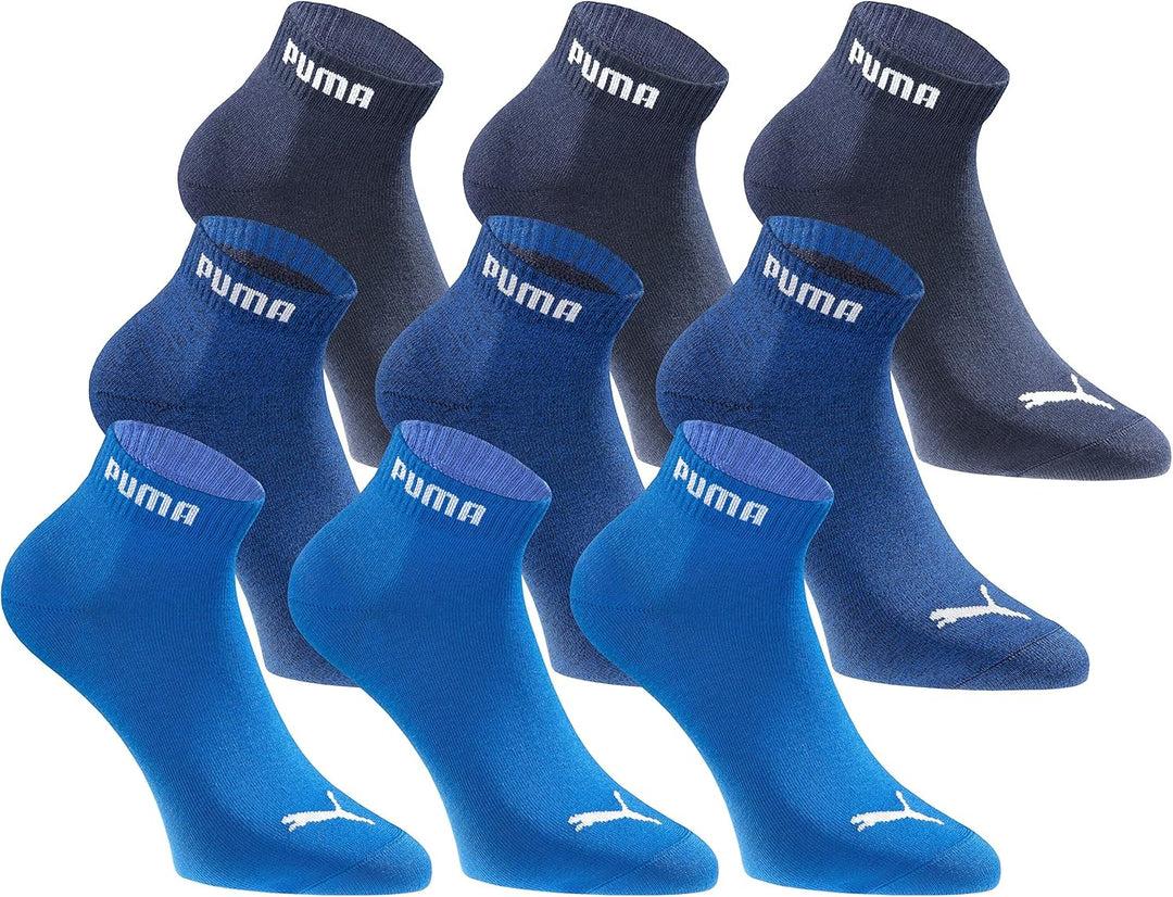 PUMA Quartersocken 18 Paar Pack Statement Edition - Damen und Herren, 43-46 Navigate Peacoat