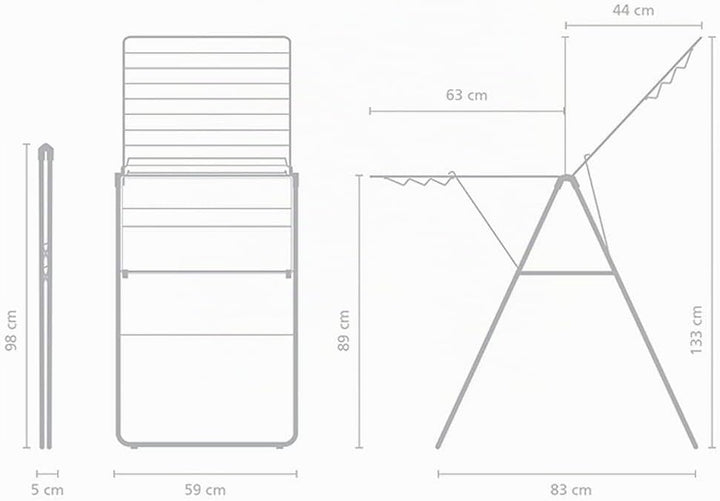 Brabantia Hang-On 20m Trockengestell, Matt Black 20m Matt Black, 20m Matt Black