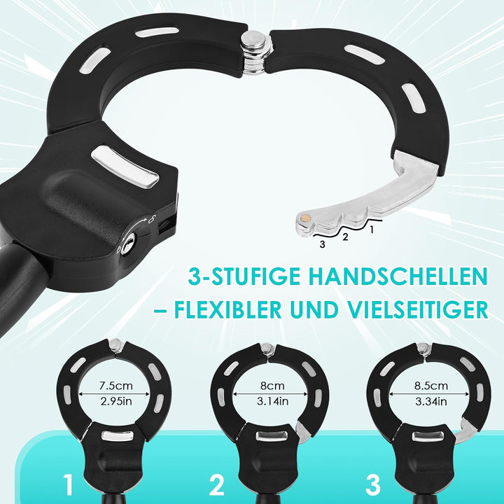 E Scooter Schloss mit 3L Wasserdichter Tasche, Handschellenschloss mit Schlüssel, Elektroroller-Fahr