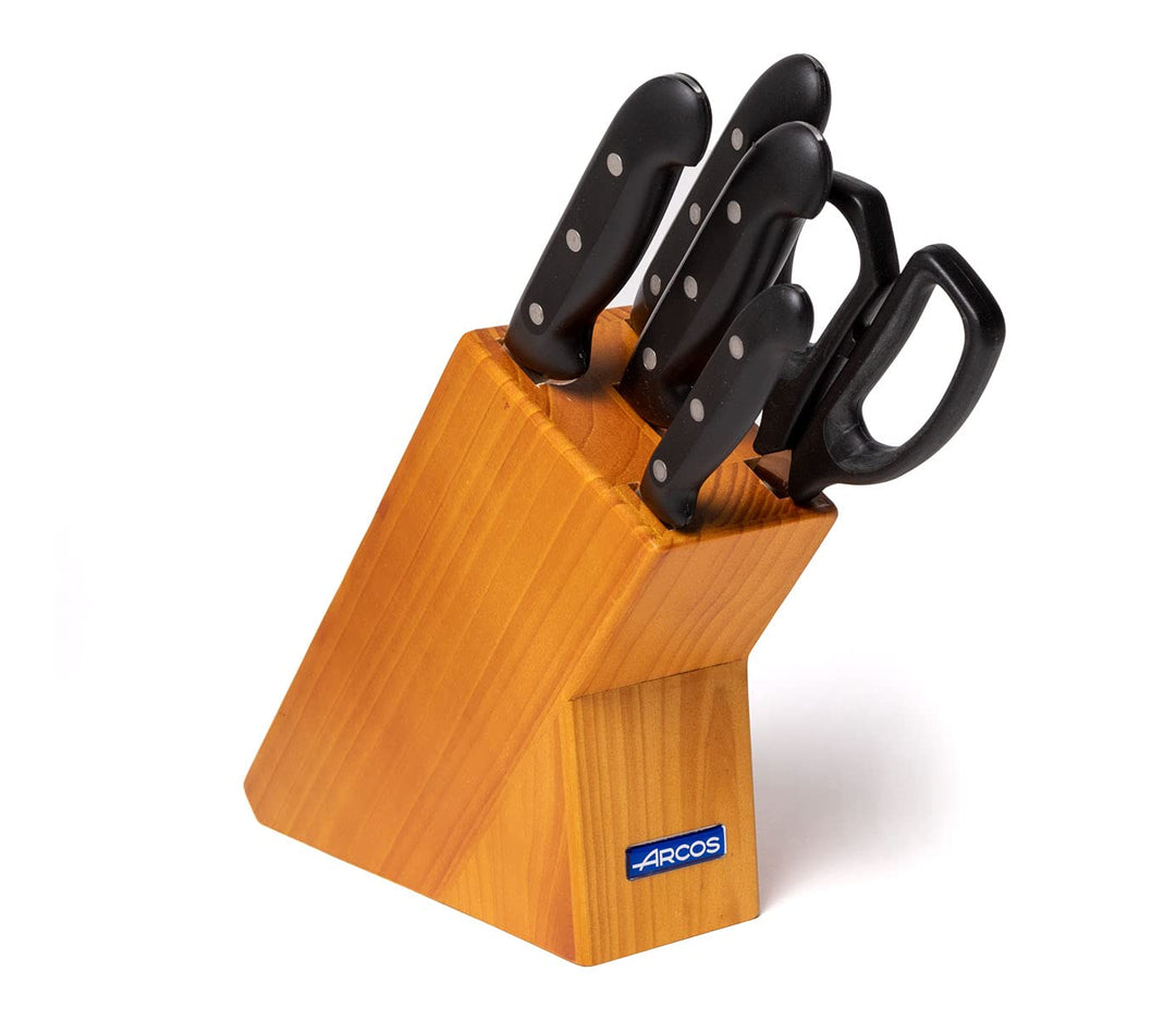 ARCOS Küchenmesser-Set mit 5 Teilen aus Nitrum Edelstahl - Professioneller Messerblock, Ergonomische