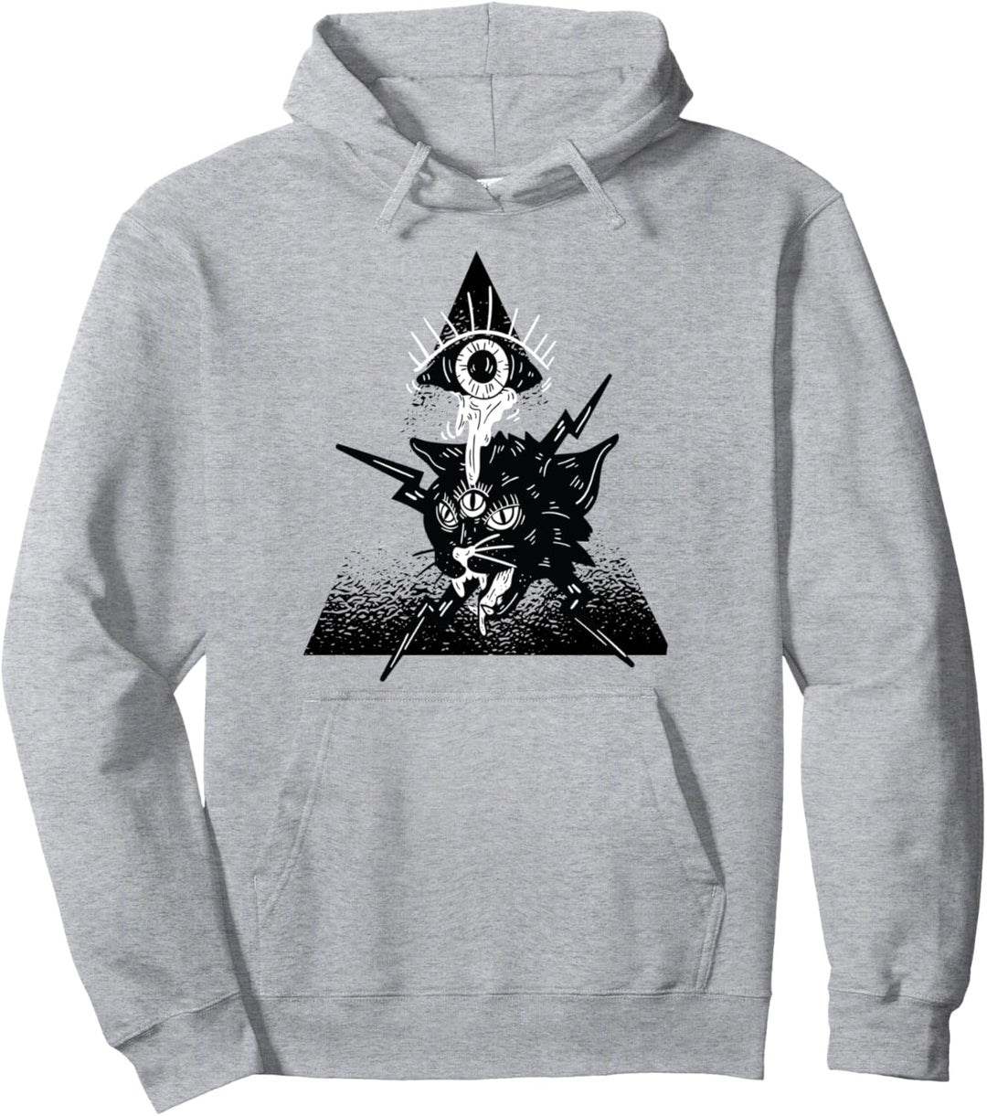 EDM Techno Trippy Cat Design Dance Rave Music Festival Pullover Hoodie