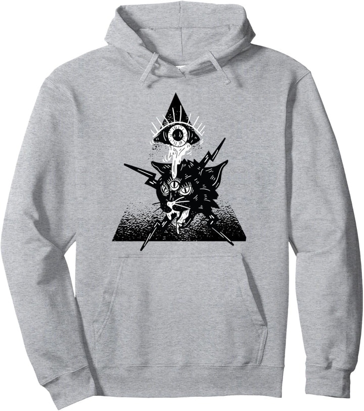 EDM Techno Trippy Cat Design Dance Rave Music Festival Pullover Hoodie