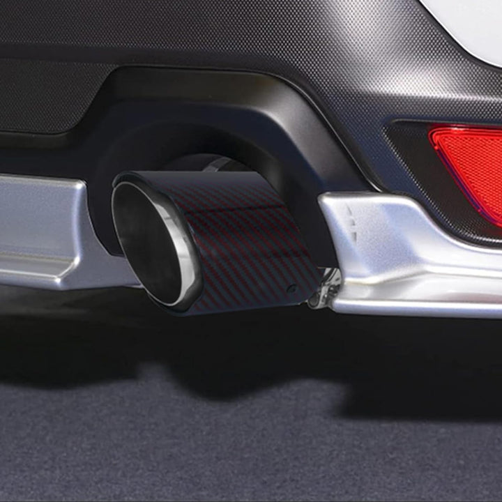 Krtopo 63mm Auspuffspitzen Auspuff Edelstahl und Glänzende Kohlefaser Auto Auspuff Endrohr, Einlass