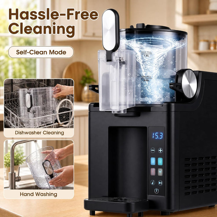 LIFEZEAL Slush Maschine, 1,5 L Softeismaschine mit 220 W Kompressor | Eismaschine für Slushies, Cock