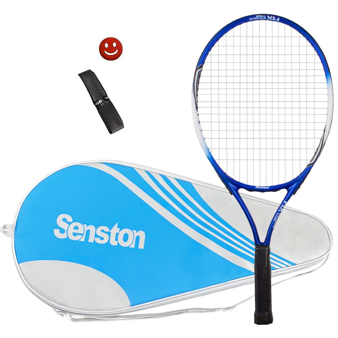 Senston Tennisschläger 19/23/25 One-Piece-Design Tennis Schläger Set mit Tennistasche,Overgrip,Vibra