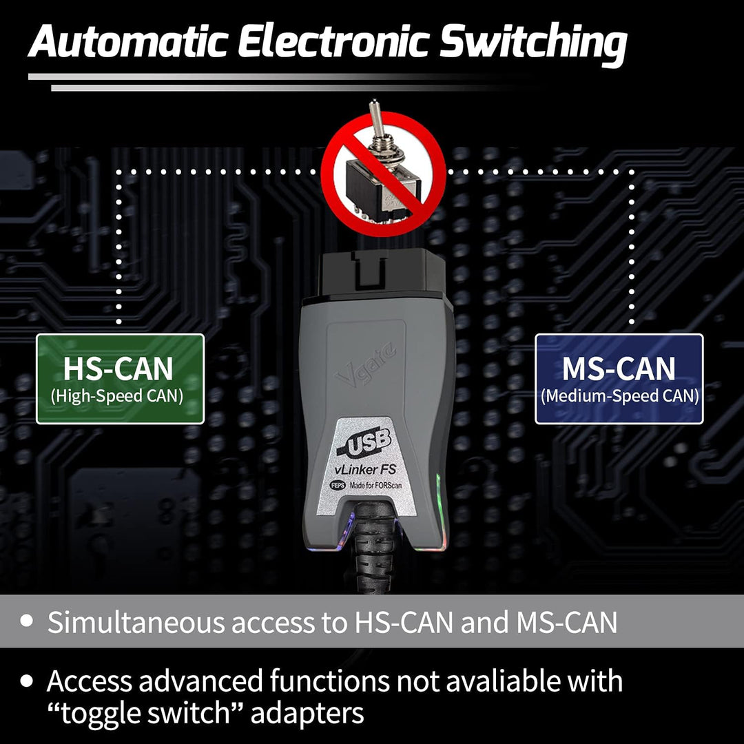 Vgate vLinker FS OBD2 USB Adapter für for-Scan HS/MS-CAN Auto Switch