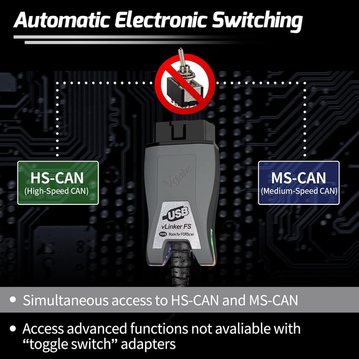 Vgate vLinker FS OBD2 USB Adapter für for-Scan HS/MS-CAN Auto Switch