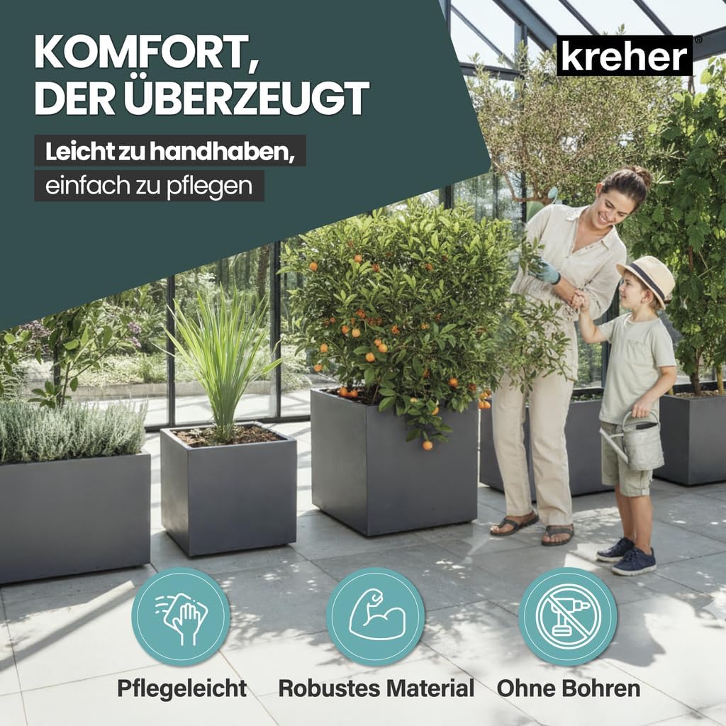 Kreher XL Pflanzkasten Millennium in verschiedenen Formaten und Farben. Tolle Naturstein Optik in Br
