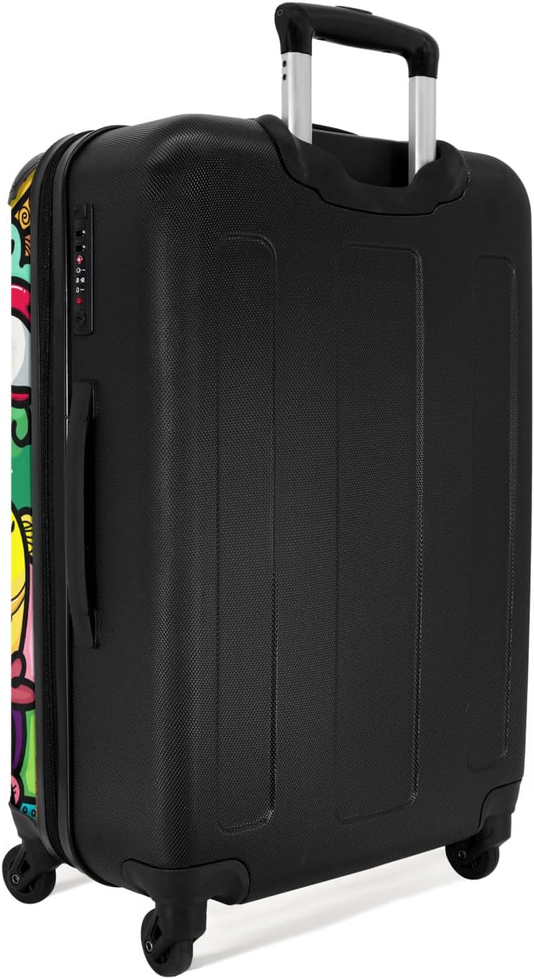 Koffer gross Trolley Rollkoffer Reisekoffer mit 4 Rollen Fotokoffer - Design - Monster - Regenbogen