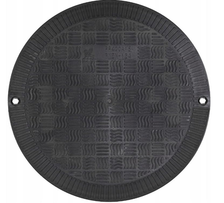 BABYLONPLAST Schachtabdeckung, Kanaldeckel, DN400, Kunststoff Schachtdeckel 15 kN - Passend für Ø400