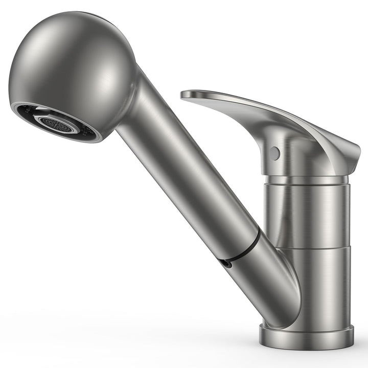 FORIOUS Wasserhahn Küche, Edelstahl Spültischarmatur mit Brause, Einhebelmischer Küchenarmatur, 360°